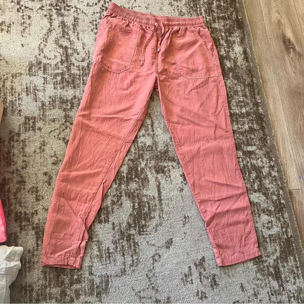 Pink Pull On Draw String Jogger Pants Lightweight